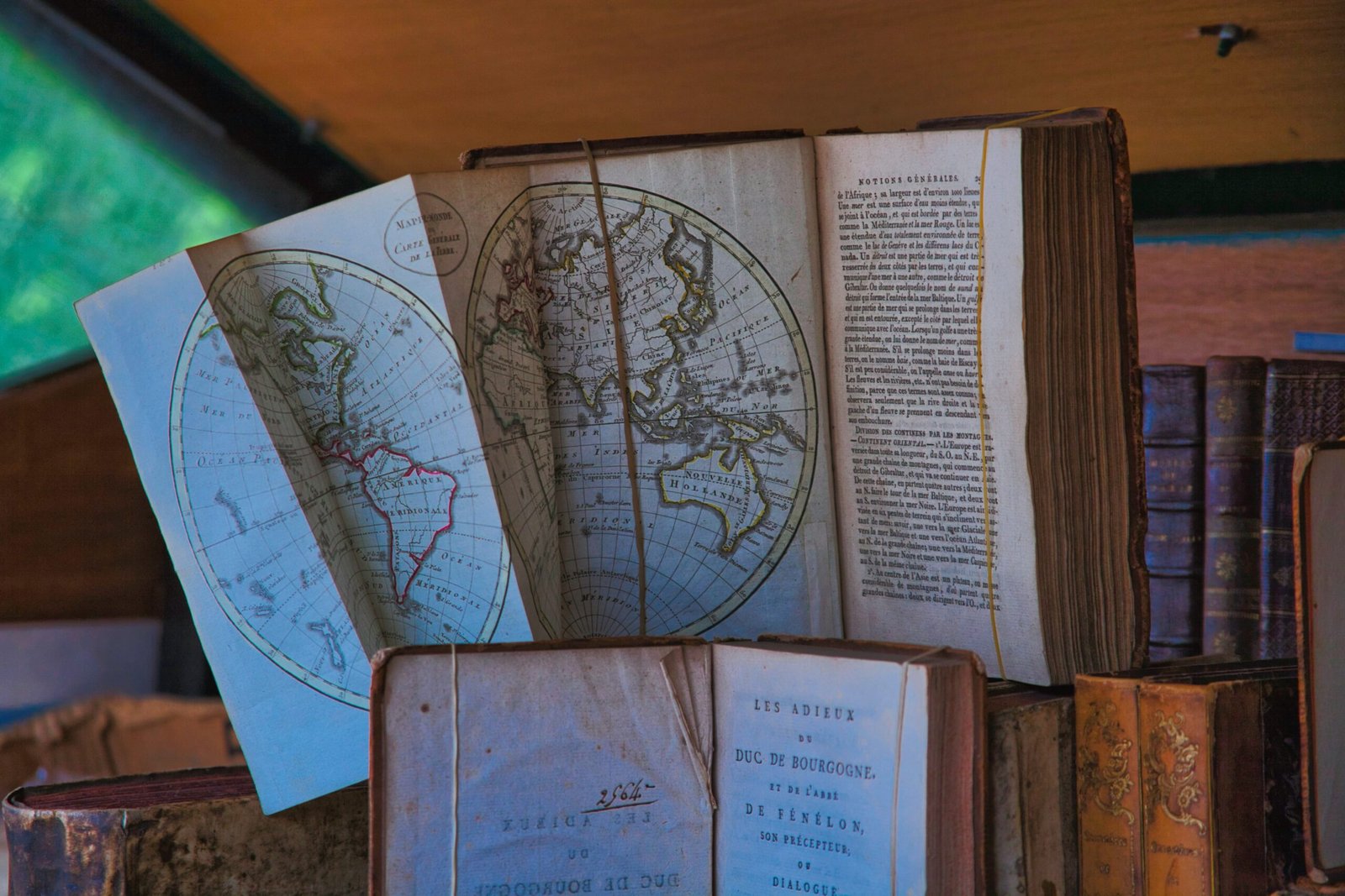Livre ancien sur la science et l'éducation dans une bibliothèque pour le généalogiste passionné